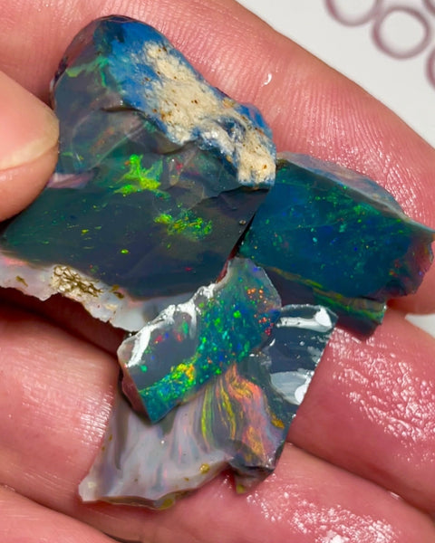Mulga® Black/Dark Seam opal rough to cut 75.75cts Wee Warra plains Reds/Oranges/Pinks/Golds/Greens Not something you see everyday 25x22x18mm to 20x5x4mm NEW970