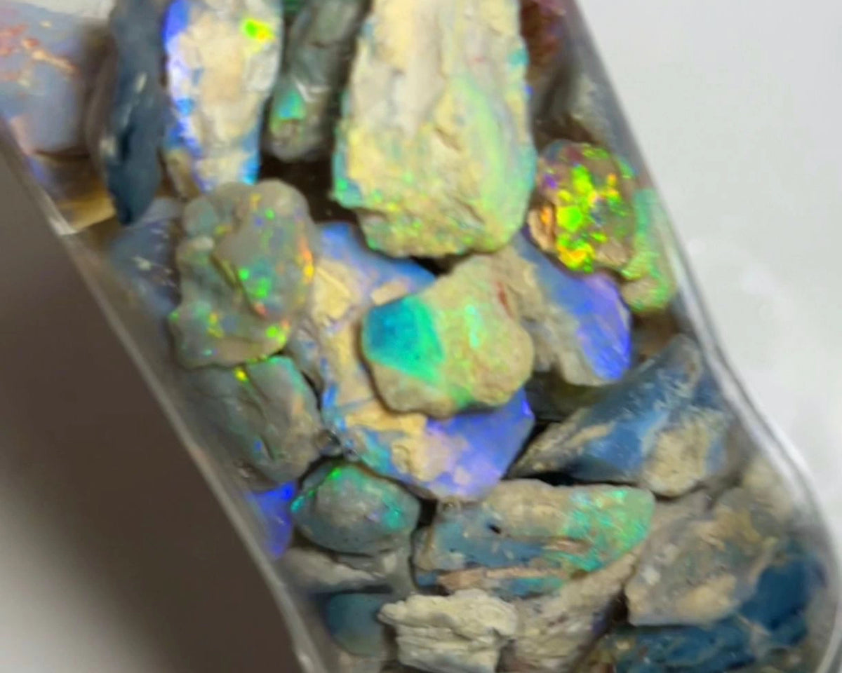 Lightning Ridge knobby opal rough 240cts Lots Bright Multicolours to gamble  21x13x6 to 8x7x3 mmm NSW085 (jar not included)