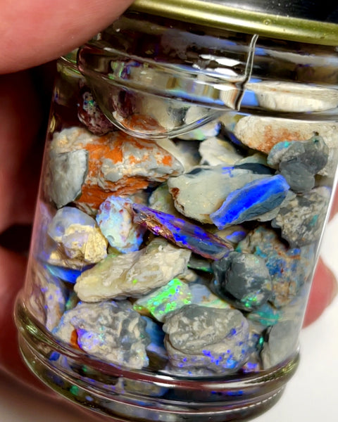 Lightning Ridge Rough Opal Parcel 165cts Beautiful rough Knobby lots of colour/Multicolours & bars 16x10x4mm to 8x7x2mm 1002