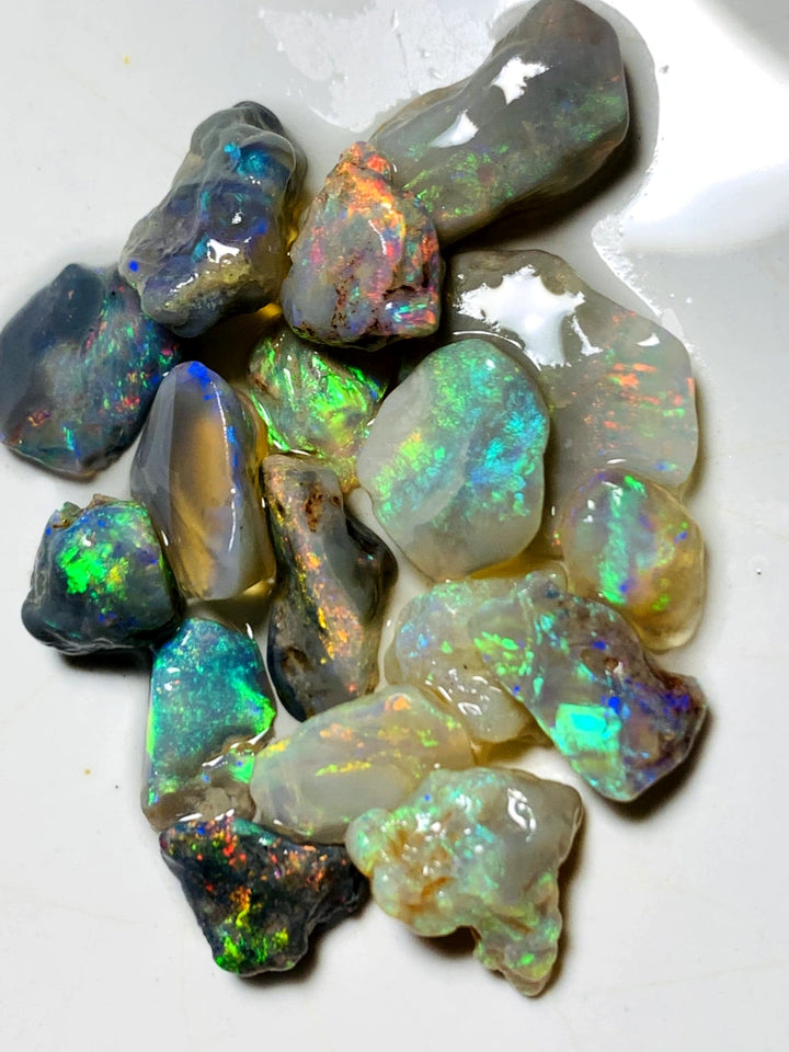 Lightning Ridge Rough Opal Parcel 28cts Cutters Select Bright Stunning colourful material to cut 14x12x3mm to 7x6x2mmmm WAA75