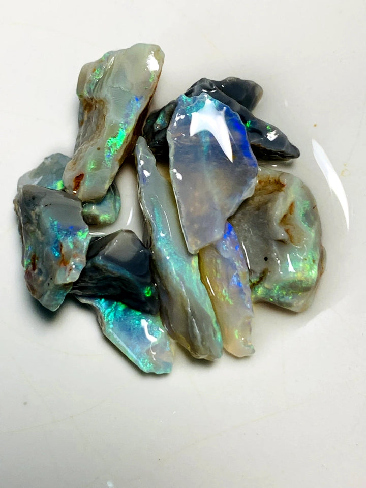 Lightning Ridge Rough Opal Parcel 33cts Cutters Select Very Bright Stunning colourful material to cut 24x7x3mm to 10x9x4mm WAA04