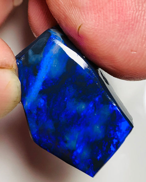 Lightning Ridge Rough / Rub N1 Black opal Miners Bench® 34cts Huge Clean Bright Gorgeous Blues 27x18x11mm WSV16