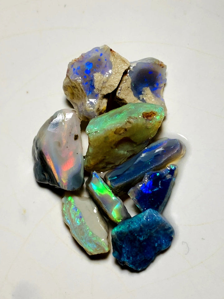 Lightning Ridge Rough Opal Parcel 28cts Cutters Select Bright Stunning colourful material to cut 16x12x7mm to 9x5x2mm WAA74