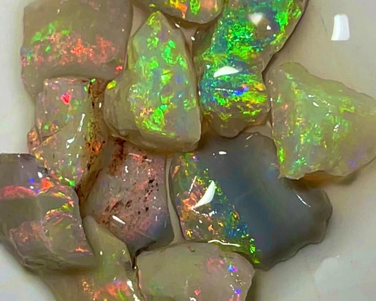 Cutters Candy® Grawin Crystal Seam opal 21.5cts Amazing Bright Multicolour seams 12x10x3mm to 10x8x3mm MFB13