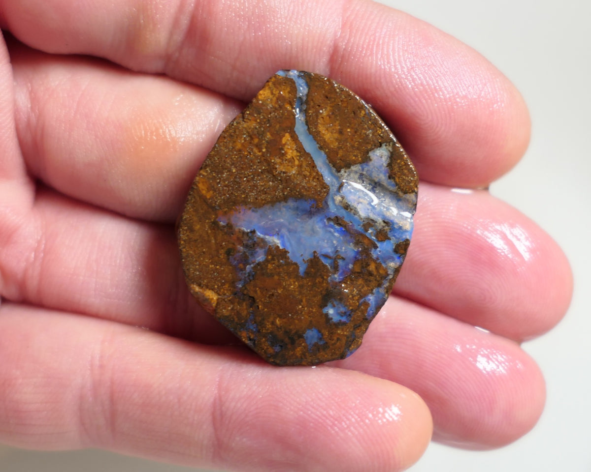Australian Queensland Boulder/Matrix opal rough / slice single 57cts Koroit 30x25x6mm xmas5