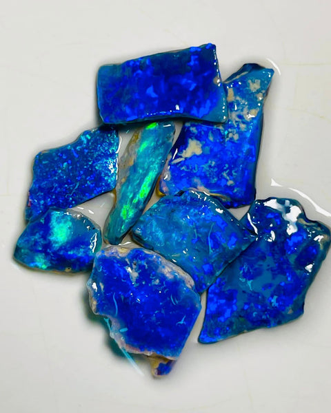 Mulga® Blues on Black Seam opal 15.75cts Gem Qualify rough for cutters 18x8x3mm to 10x7x2mm MFB22