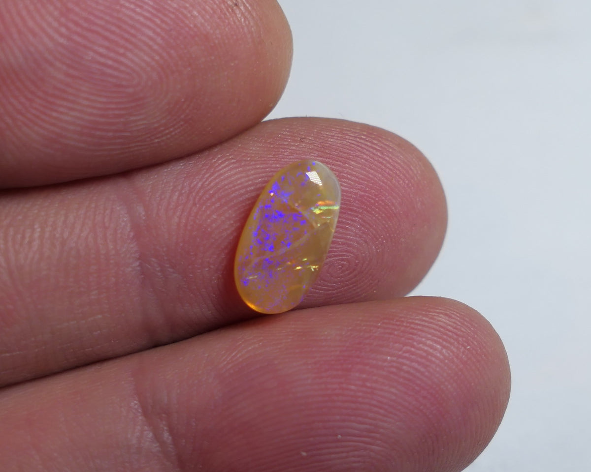 Lightning Ridge Crystal opal Polished Gemstone 1.5cts Polished ready for setting Bright Multi colours 12x6x2mm XMAS31