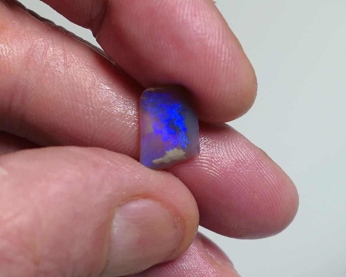 Lightning Ridge Opal Miners Bench® Dark base Crystal Rough / Rub 1.8cts Nice Face with Bright fires 12x9x2mm XMAS94