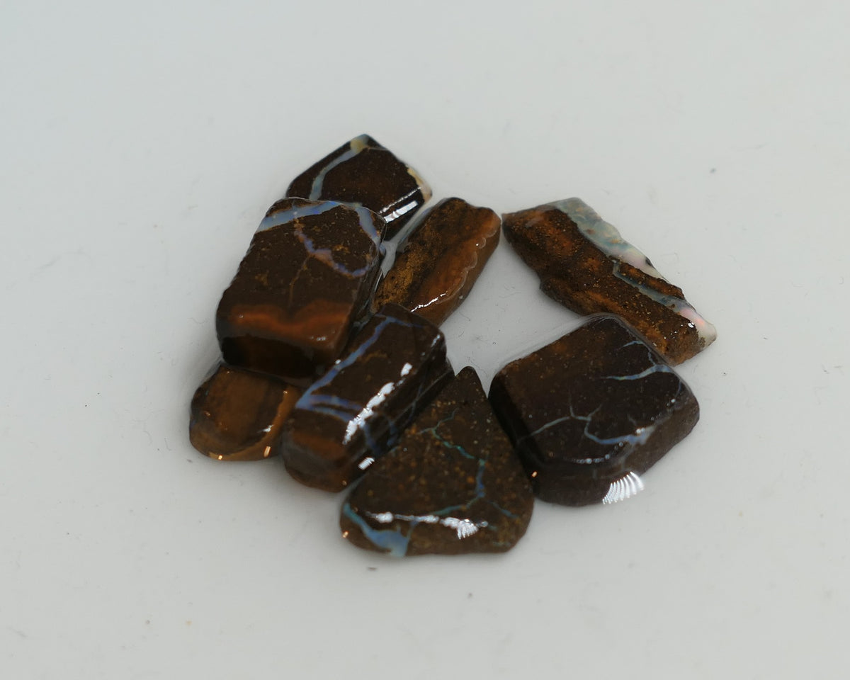Australian Queensland Boulder/Matrix opal rough / slice parcel 75cts Koroit average size 15-12mm xmas25