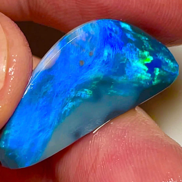 Lightning Ridge Opal Big Picture stone Rough/Rub Dark Base From the Miners Bench® 8.75cts Lovely Bright fires 30x14x3mm MFB25