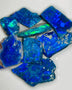 Mulga® Blues on Black Seam opal 15.75cts Gem Qualify rough for cutters 18x8x3mm to 10x7x2mm MFB22
