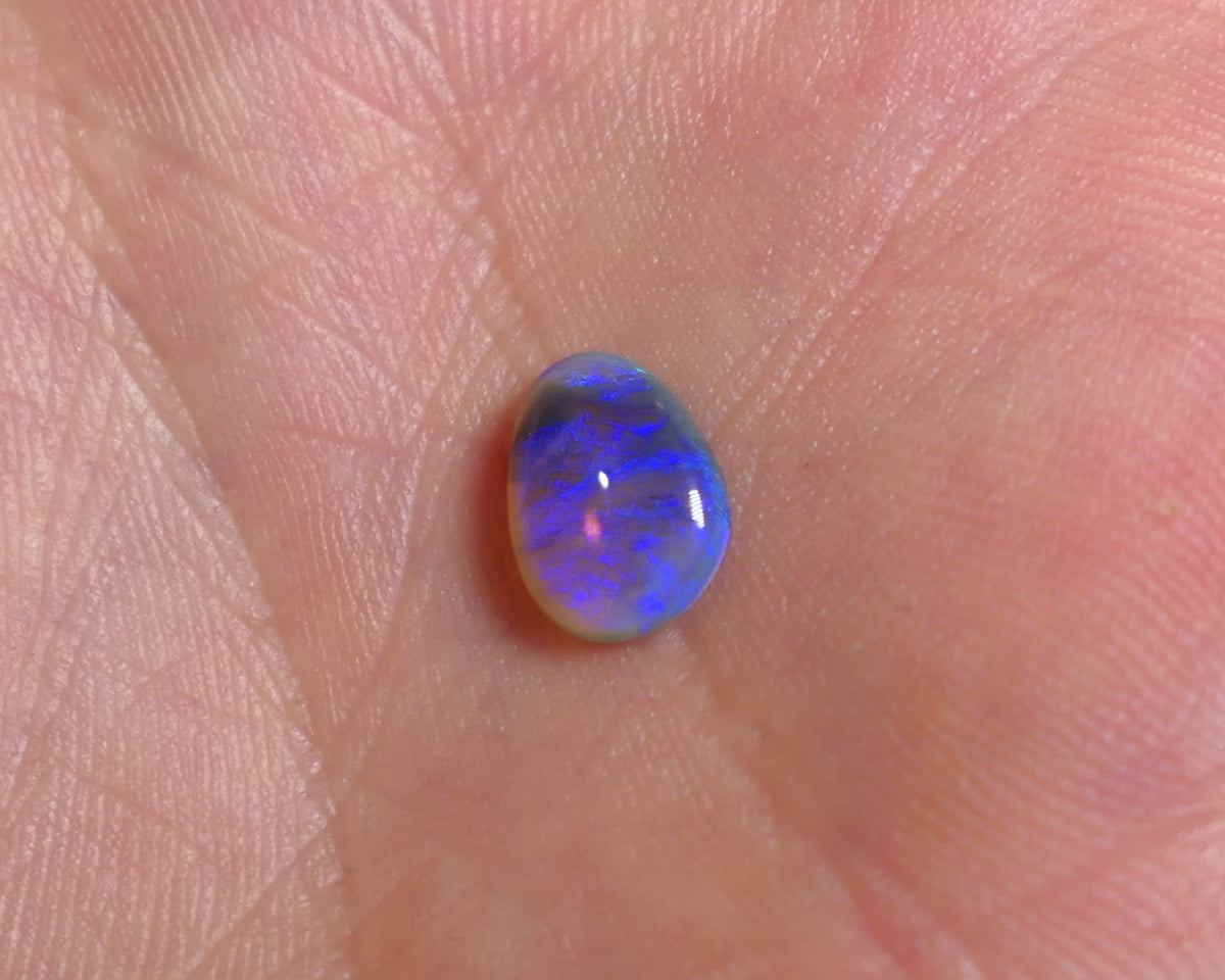 Lightning Ridge Dark Crystal opal Polished Gemstone Picture stone  1.4cts Polished ready for setting Nice Blue colours 12x8x2.5mm JanA20