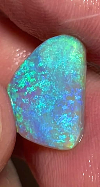 Lightning Ridge Rough / Rub Gem Grade Crystal opal Miners Bench® 4.5cts Gorgeous Display of Green Blue & Aqua fires 15x11x3mm MFB41