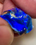 Lightning Ridge Rough Opal 12.4cts Vibrant Royal Blues on Black seam pair 20x8x6mm & 20x8x6mm MFB42