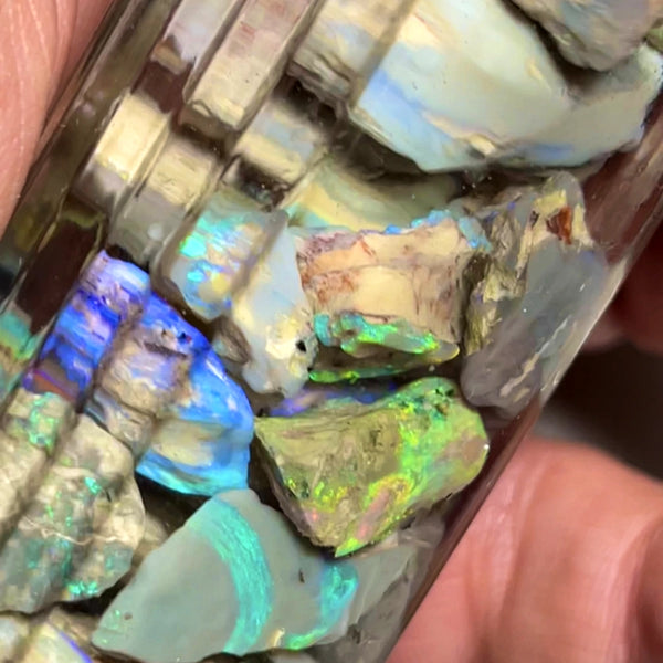 Lightning Ridge Rough Grey & Crystal Base Mixed Opal Parcel 125cts Lots of Potential to Cut/carve With lots Colours/Multicolours 18x10x5 to 5x4x2mm WAE62