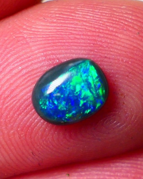Australian Black Opal Gemstone 0.85cts Gem Grade Mulga® N4 Black Body Tone B3 Brightness Stunning Multifires 7x5x2.5mm UK01