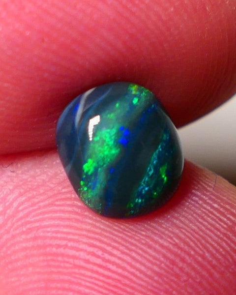 Australian Black Opal Gemstone 1.85cts Gem Grade Mulga® N2 Black Body Tone B5 Brightness Stunning Multifires 8x7x4mm UK03