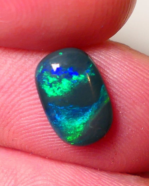 Australian Black Opal Gemstone 1.45cts Gem Grade Mulga® N4 Black Body Tone B4 Brightness Stunning Multifires 10x7x2.5mm UK02