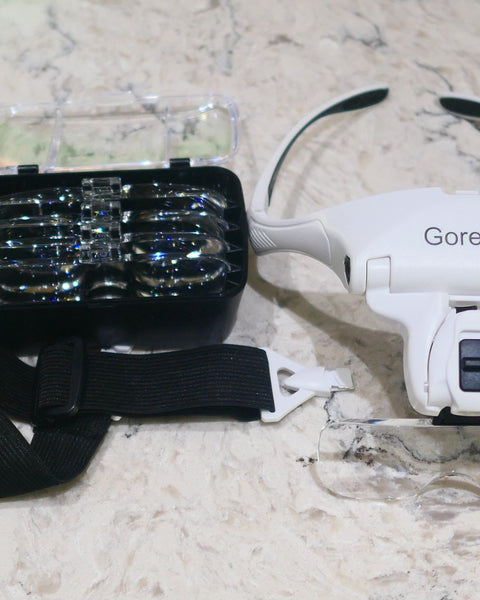 OFM Lapidary Magnifier head set with LED illuminated head loupe magnifier UK STOCK