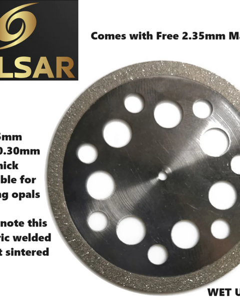 New for 2024 Diamond Opal Cutting wheel Slicer cutter 45mm Diameter & Only 0.3mm thick blade +FREE 2.35mm MANDREL fit dremel & other Multitools with 2.35mm fittings