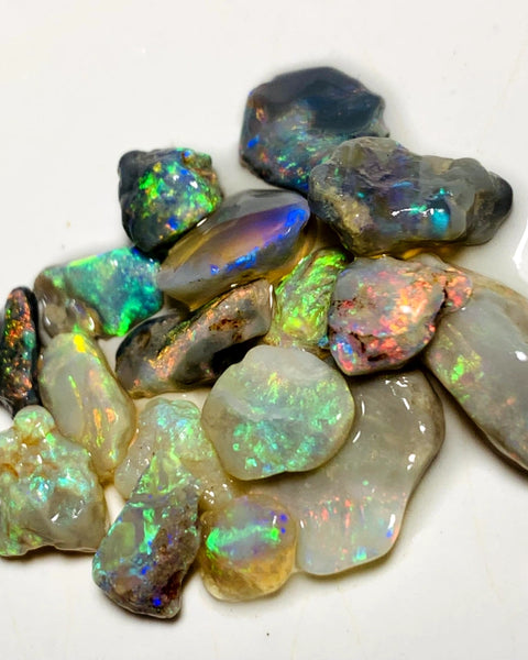 Lightning Ridge Rough Opal Parcel 28cts Cutters Select Bright Stunning colourful material to cut 14x12x3mm to 7x6x2mmmm WAA75