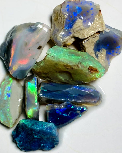 Lightning Ridge Rough Opal Parcel 28cts Cutters Select Bright Stunning colourful material to cut 16x12x7mm to 9x5x2mm WAA74