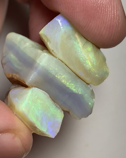 Lightning Ridge Rough Opal Thick Seams Stack cutters 61cts Select Material Lots Bright Stunning Multifires thick bars 25x20x10mm to 20x13x7mm WSU39