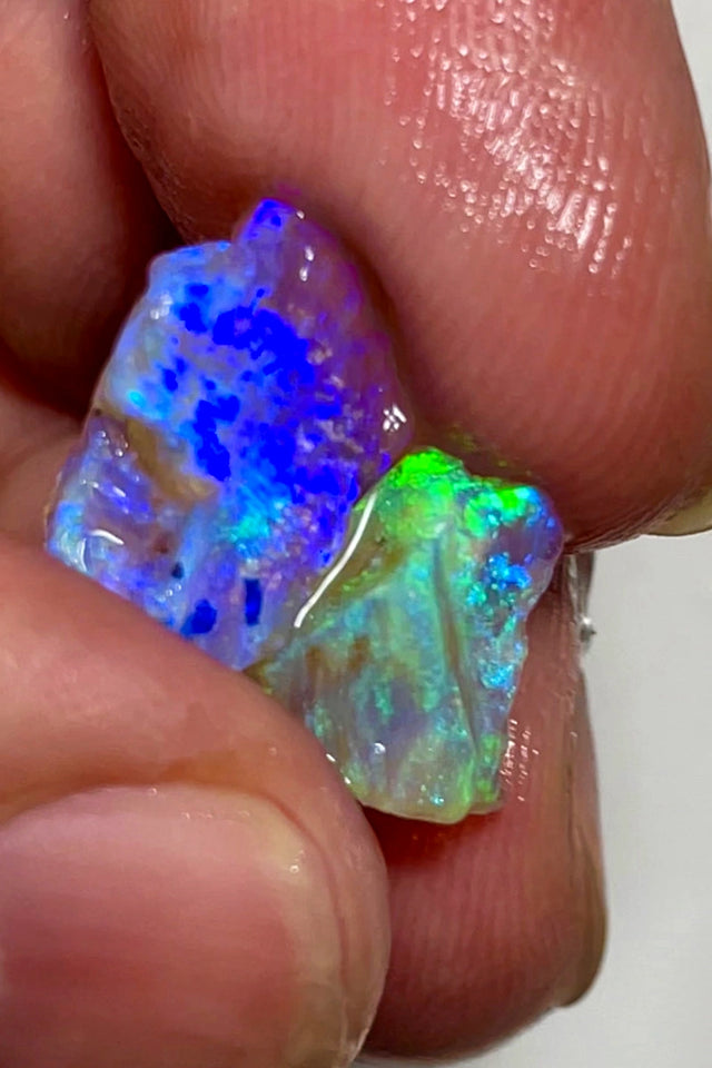 Bonus Auction Lightning Ridge Rough Opal 5.5cts Crystal very Bright colourful material Packed with Potential 12x9x3mm & 15x8x3mm WAB91