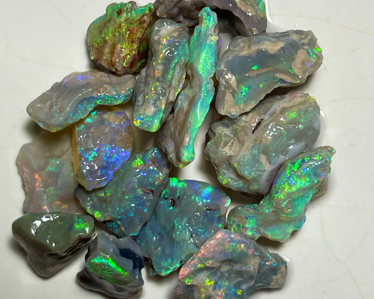 Very Bright Multicolour Knobby opal rough 63.75cts Lightning Ridge Material Colours Popping here :) To cut  16x10x9mm to 7x6x5mm NEW940