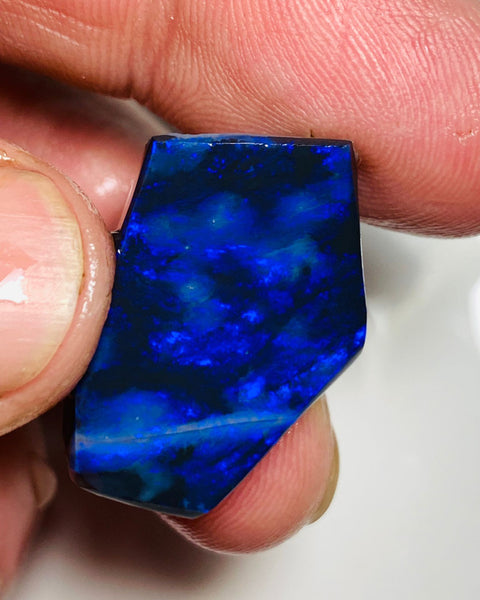 Lightning Ridge Rough / Rub N1 Black opal Miners Bench® 34cts Huge Clean Bright Gorgeous Blues 27x18x11mm WSV16