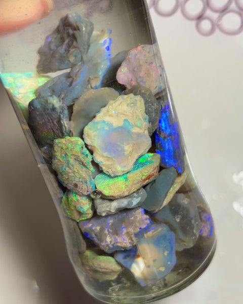 Lightning Ridge knobby opal rough 215cts Lots Nice Multicolours to gamble 19x14x5 to 12x9x5 mm NSW086 (jar not included)