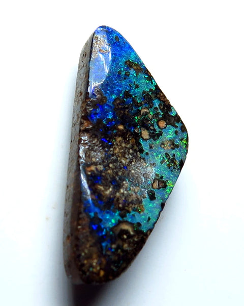 Australian Queensland Boulder opal Polished Gemstone 3.4cts From Winton with nice blue & green colours 19x9x3mm WAB74