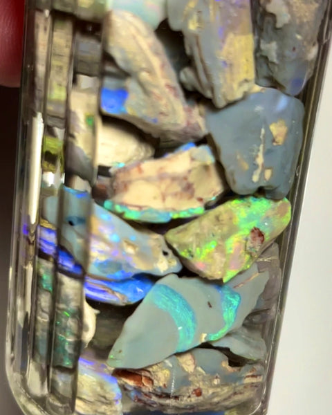 Lightning Ridge Rough Grey & Crystal Base Mixed Opal Parcel 125cts Lots of Potential to Cut/carve With lots Colours/Multicolours 18x10x5 to 5x4x2mm WAE62