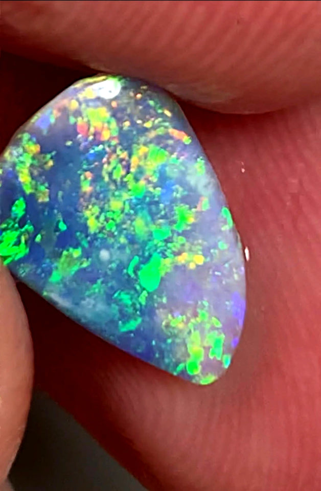 Australian Opal Rub Rough Preform  Gem Grade Dark Crystal  Rub / Preform 1.75cts Jewellery Grade Lots of Lovely Vibrant & bright Multifires 14x8x1mm WAC02