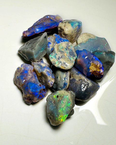 Lightning Ridge Rough Opal Parcel 68cts Cutters Select Black & Dark colourful material to cut 18x10x5mm to 11x9x6mm WAA77