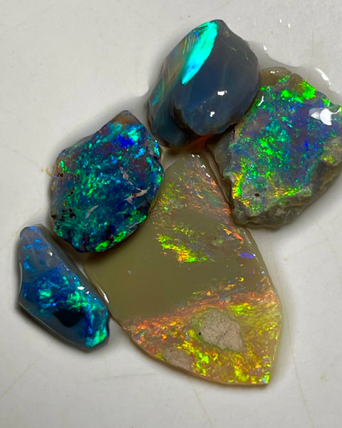 Gorgeous Bright & Stunning Black & Dark opal rub  17.25cts Bright Multicolours to finish & Polish Gems16x14x3 to 14x6x3mm NEW904