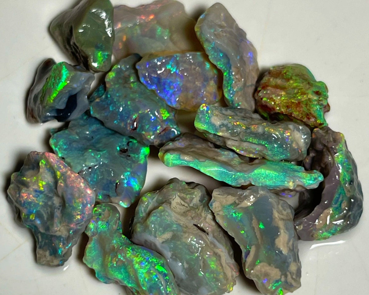 Very Bright Multicolour Knobby opal rough 63.75cts Lightning Ridge Material Colours Popping here :) To cut  16x10x9mm to 7x6x5mm NEW940