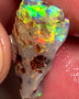 Lightning Ridge Opal Dark Base Seam Rough Rub 4.95cts Super Vibrant & Bright Multifires 24x12x3mm WAE51