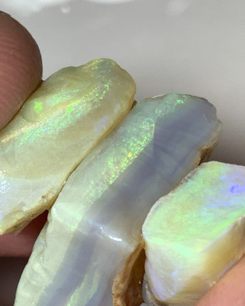 Lightning Ridge Rough Opal Thick Seams Stack cutters 61cts Select Material Lots Bright Stunning Multifires thick bars 25x20x10mm to 20x13x7mm WSU39