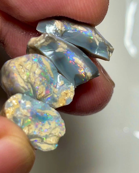 Knobby Rough opal from Lightning Ridge Australia 23cts total weight size range of 14x12x6 to 13x9x8 mm Nice fires OH1849