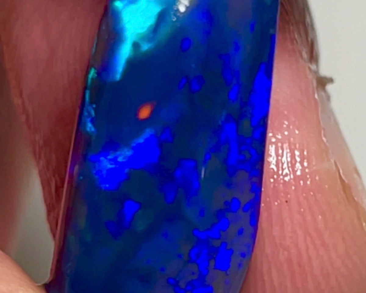 Lightning Ridge Black knobby opal rub/rough 11.25cts Loaded with gorgeous Blues with some green & Red flashes. Polish & Set  22.00x10.00x8.00mm NEW967