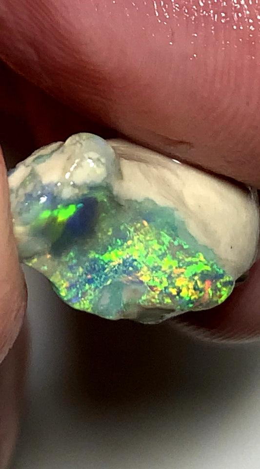 Lightning Ridge Rough small GEM Candy Dark Knobby opal on host rock 10.5cts Vivid Bright Multifires 22x11x9mm JanA18