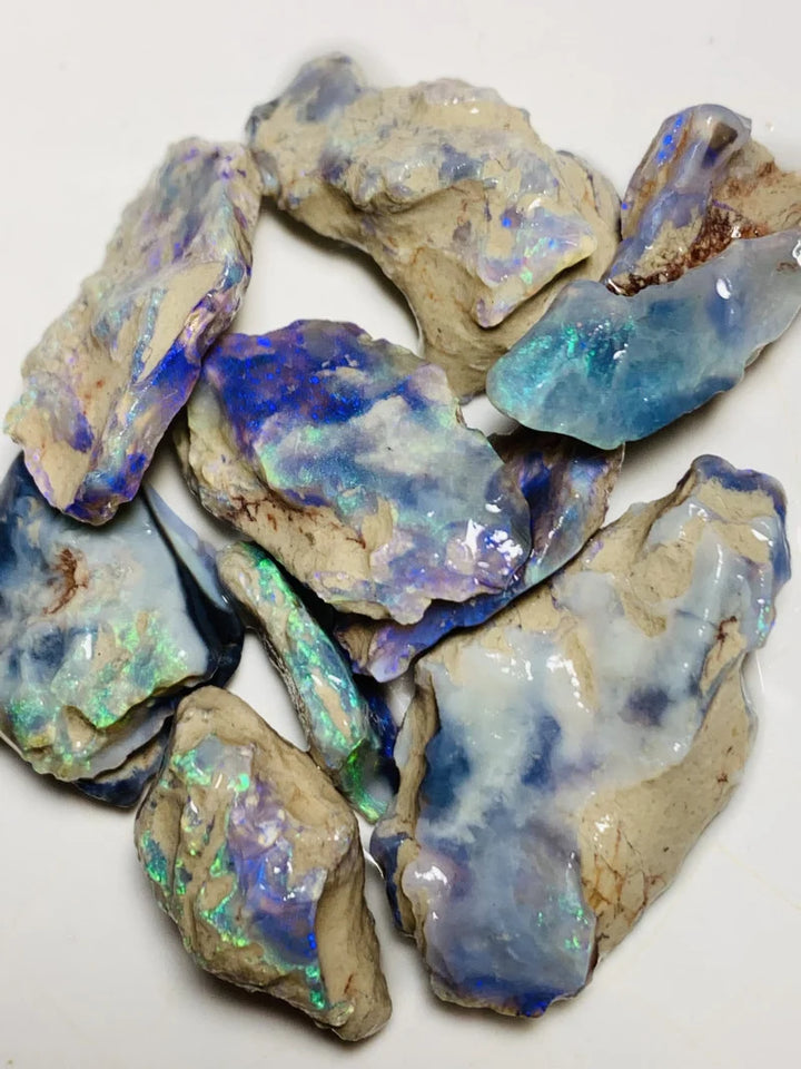 Lightning Ridge Rough Dark & Crystal Very Bright Opal Parcel 85cts Seam Lots of Potential & Cutters Lots bright colours & bars 30x15x6mm to 15x8x2mm WSZ18