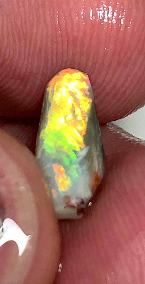 Lightning Ridge Opal Miners Bench® Tiny Seam Crystal base Rough / Rub 1.4cts Gorgeous Vivid Bright Multifires  12x4x3mm XMASB03