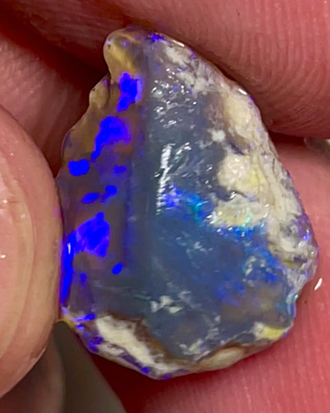 Lightning Ridge Rough Dark Crystal Opal  7.00cts Gorgeous Knobby with Bright Royal blue colours 17x12x6mm NSW013