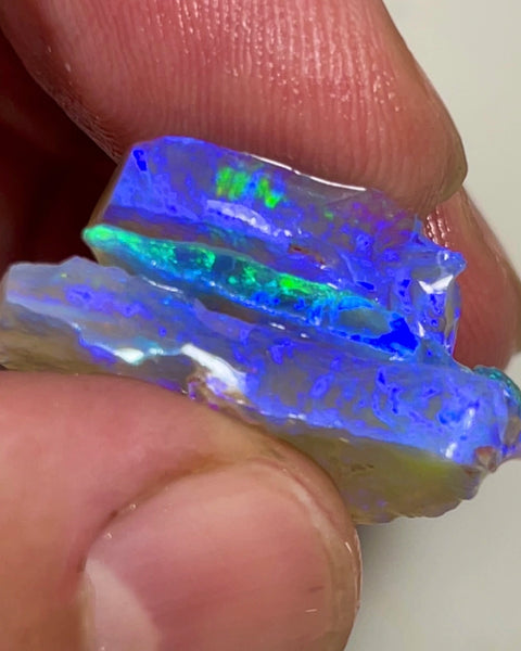 Lighting Ridge Gem Quality Crystal Seam opal cutters Stack 29.75cts Clean Very Bright gorgeous Blue dominant M.fires 25x20x3.mm to 30x14x1.5mm NSW194