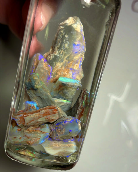 Lightning Ridge Opal Rough n Rub Parcel Dark & Crystal From the Miners Bench® 63cts Full of Bright Multifires 25x12x4 to 10x9x2mm WAE39