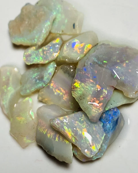 Lightning Ridge Rough Opal Parcel 21.5cts Cutters Candy select Material Gem Grade Bright Vivid Multifires & Stunning bars 14x13x2mm to 7x6x2mm WSX18