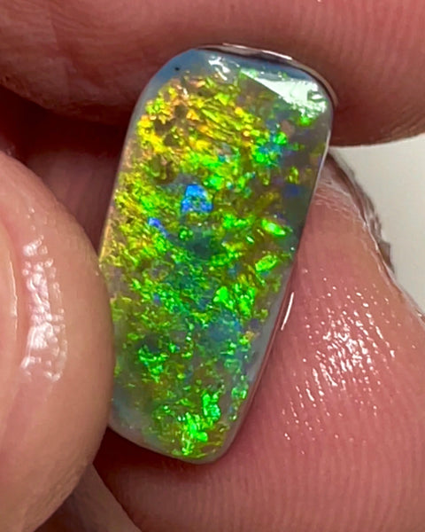 Gem Rub Of Lightning Ridge 4.95cts Stunning Super Bright & gorgeous Electric Multifires for setting in fine jewellery  17.00x 8.00x 3.00mm NSW069
