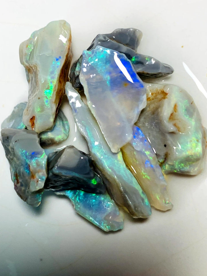 Lightning Ridge Rough Opal Parcel 33cts Cutters Select Very Bright Stunning colourful material to cut 24x7x3mm to 10x9x4mm WAA04